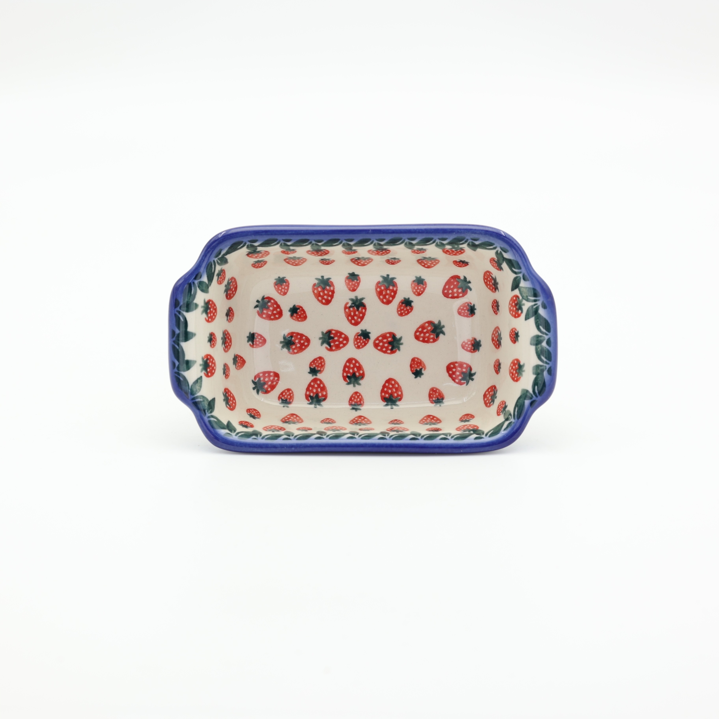 Ceramic bread baking dish with handles I A180 D139 – hand-painted Bolesławiec pottery, ideal for baking bread and cakes, durable and decorative.